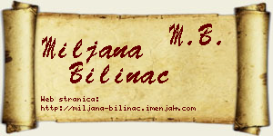 Miljana Bilinac vizit kartica